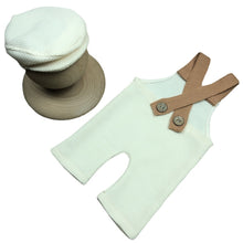 Load image into Gallery viewer, Babymoon | Set of 2 | French Cap & Pant | Baby Photography Props | Costume | White
