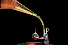 Load image into Gallery viewer, Babymoon Antique Vintage Brass Musical Miniature Brass Gramophone | Baby Photography Props