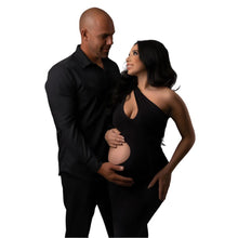 Load image into Gallery viewer, Babymoon Stretchable One Shoulder Babybump Revealing Maternity Gown Dress