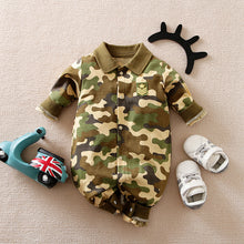 Load image into Gallery viewer, Babymoon Army Romper Costume | Baby Photography Props | 1 Yr
