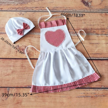 Load image into Gallery viewer, Babymoon | Set of 2 | Baby Girl' s Designer Baker's Chef Costume With Chef Cap | Baby Photoshoot Props | Costume | 0-1 Yr | White