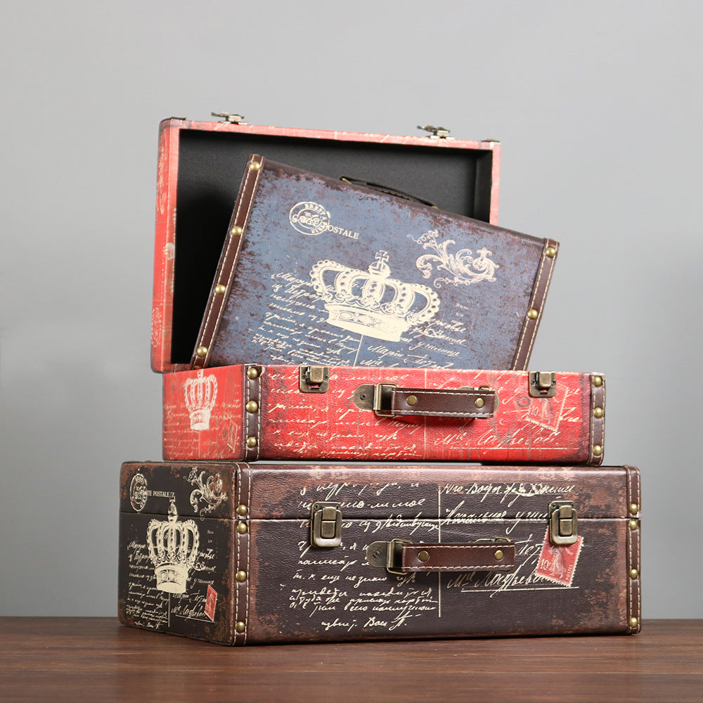 Babymoon Vintage Wooden Suitcase Set of Baby Photography Props  Decorative Add-ons Paris Design