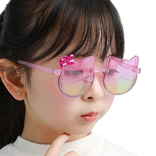 Load image into Gallery viewer, Babymoon Baby Boys Girls Cat Style Unisex Kids Sunglasses with Case | Baby Return Gift Set | Pink-Purple
