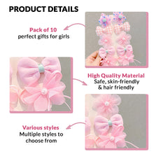 Load image into Gallery viewer, Babymoon Fusion Flower 10pcs Hairclips Hair Accessories Set | Pink