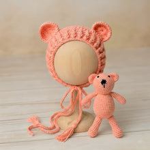 Load image into Gallery viewer, Babymoon Bear Teddy with Cap New Born Baby Photography Shoot Props Costumes