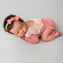 Load image into Gallery viewer, Babymoon | Set of 2 | Baby Velvet Romper and Hairband | Baby Photoshoot Props | Baby Costume | Pink