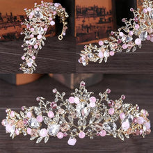 Load image into Gallery viewer, Babymoon Diamond Alloy Crystal Girl’s Women’s Crown | Tiara Hairband Hair Accessories | Pink
