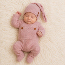 Load image into Gallery viewer, Babymoon Stretchable Bodysuit & Cap New Born Outfits Costumes | Pink | 0-1 Month