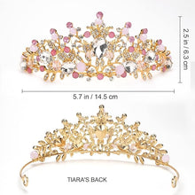 Load image into Gallery viewer, Babymoon Diamond Alloy Crystal Girl’s Women’s Crown | Tiara Hairband Hair Accessories | Pink