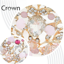 Load image into Gallery viewer, Babymoon Diamond Alloy Crystal Girl’s Women’s Crown | Tiara Hairband Hair Accessories | Pink
