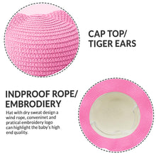 Load image into Gallery viewer, Babymoon Tiger Baby Summer Spring Kids Cap with String | 2-8 Years | Pink