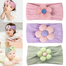 Load image into Gallery viewer, Babymoon Set of 3 | Baby Stretchable Belt Flower Hairband for Baby Girl | Hair Accessories| Baby Headband for Girls | 0-6 yrs, Purple,Pink,Green