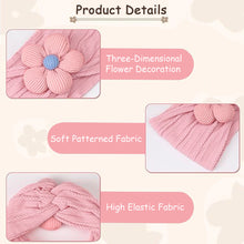 Load image into Gallery viewer, Babymoon Set of 3 | Baby Stretchable Belt Flower Hairband for Baby Girl | Hair Accessories| Baby Headband for Girls | 0-6 yrs, Purple,Pink,Green