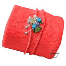 Load image into Gallery viewer, Babymoon Textured Stretchable Baby Photography Shoot Wrap Cloth With Hairband - Dark Peach