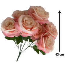 Load image into Gallery viewer, Babymoon Artificial Flowers Bunch | Curled Roses | 7 Head | Home Decoration | Baby Photoshoot Props | Gift Set | Pink