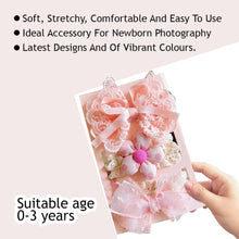 Load image into Gallery viewer, Babymoon | Set of 3 | Designer Princess Baby Girl’s Headbands | Hair Accessories | Pink | White