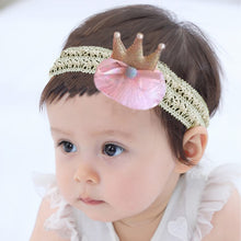 Load image into Gallery viewer, Babymoon | Set of 3 | Designer Princess Baby Girl’s Headbands | Hair Accessories | Pink