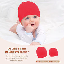 Load image into Gallery viewer, Babymoon Stretchable Pullover Baby Hat Caps | 3-12 Months | Red