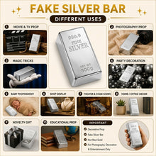 Load image into Gallery viewer, Babymoon Artificial Silver Bar Bullion Prop for Baby Photoshoot Props | Decorative Add-ons