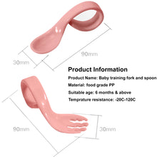 Load image into Gallery viewer, Babymoon Learn to Eat Baby Self Feeding Set | Silicone Spoon and Fork along with Storage Box | Pink