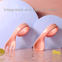 Load image into Gallery viewer, Babymoon Learn to Eat Baby Self Feeding Set | Silicone Spoon and Fork along with Storage Box | Pink