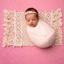 Load image into Gallery viewer, Babymoon Macrame Rectangular Mat Photography Layer - Offwhite
