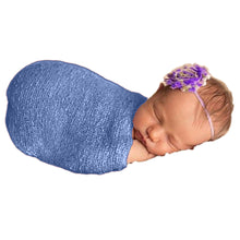 Load image into Gallery viewer, Babymoon Mohair Stretchble Baby Photography Shoot Wrap Cloth - Sky Blue
