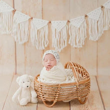 Load image into Gallery viewer, Babymoon Rustic Cane Stroller | Wooden Properties | Baby Photography Props