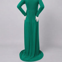 Load image into Gallery viewer, Babymoon Off Shoulder Maternity Gown Dress - Green