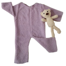Load image into Gallery viewer, Babymoon (Set Of 4) Velvet Ready Romper, Toy, Pillow & Cap Baby Photoshoot Props-Purple