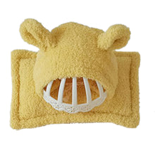 Load image into Gallery viewer, Babymoon (Set Of 4) Velvet Ready Romper, Toy, Pillow & Cap Baby Photoshoot Props-Yellow