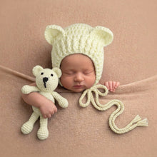 Load image into Gallery viewer, Babymoon Bear Teddy with Cap New Born Baby Photography Shoot Props Costumes