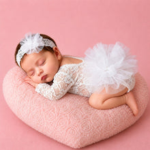 Load image into Gallery viewer, Babymoon Set of 2 | Fluffy Romper & Hairband | Baby Photoshoot Props Costumes | White | 0-1 Month