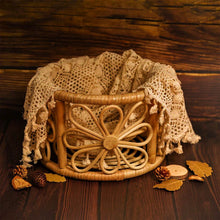 Load image into Gallery viewer, Babymoon Blossom Rustic Cane Bamboo Photography Props Basket - Round
