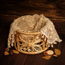 Load image into Gallery viewer, Babymoon Blossom Rustic Cane Bamboo Photography Props Basket - Round

