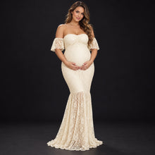 Load image into Gallery viewer, Babymoon Off Shoulder Maternity Gown Dress - Yellow