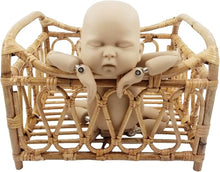 Load image into Gallery viewer, Babymoon Rustic Cane Wooden Bed | Wooden Properties | Baby Photography Props