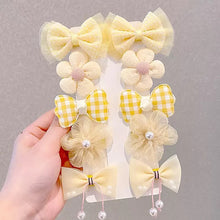 Load image into Gallery viewer, Babymoon Fusion Flower 10pcs Hairclips Hair Accessories Set | Yellow