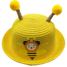 Load image into Gallery viewer, Babymoon Bee Baby Summer Spring Kids Cap with String | 2-8 Years | Yellow