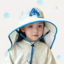 Load image into Gallery viewer, Babymoon Neck Flap Baby Boys Girls Kids Cartoon Summer Cap with Whistle and Adjustable Chin Strap Sun Beach Hat | Yellow | 2-8 Year
