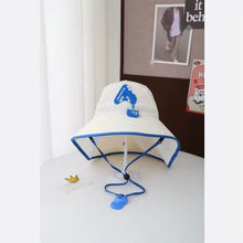 Load image into Gallery viewer, Babymoon Neck Flap Baby Boys Girls Kids Cartoon Summer Cap with Whistle and Adjustable Chin Strap Sun Beach Hat | Yellow | 2-8 Year