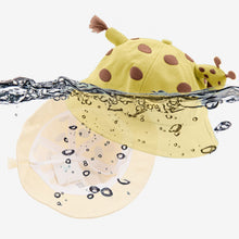 Load image into Gallery viewer, Babymoon Giraffe Baby Boys Girls Kids Summer Cap with Head String Doted Beach Hat | Yellow | 2-6 Year