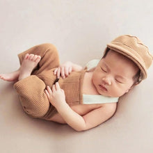 Load image into Gallery viewer, Babymoon | Set of 2 | French Cap & Pant | Baby Photography Props | Costume | Light Brown