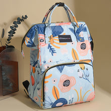 Load image into Gallery viewer, Babymoon Mother Diaper Bag Lightweight Multifunctional Travel Unisex Diaper Backpack | Blue Floral