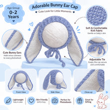 Load image into Gallery viewer, Babymoon Big Rabbit Ears Bonnet Hat | Baby Photography Hat | Blue