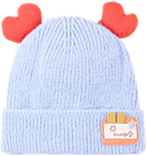 Load image into Gallery viewer, BabyMoon Unisex Winter Hat Designed with Hearts | Warm Baby Cap Headwear | Blue | 3-12 Month