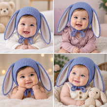 Load image into Gallery viewer, Babymoon Big Rabbit Ears Bonnet Hat | Baby Photography Hat | Blue