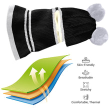Load image into Gallery viewer, Babymoon Pom-Pom Knit Winter Kids Boys Girls Monkey Cap Baby Hat | Black | 2-8 yr