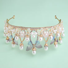 Load image into Gallery viewer, Babymoon Butterfly Alloy Crystal Girl’s Women’s Crown | Tiara Hairband Hair Accessories | Golden