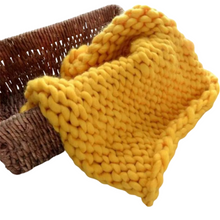 Load image into Gallery viewer, Babymoon Marino Wool Knit Throw Basket Filler Blanket Baby Photography Photoshoot Props | Yellow